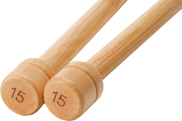 Agujas Rectas -  Bambú Natural (23cm)